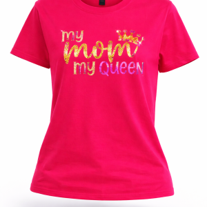Diseño: my mom my queen pink hologram/animal print